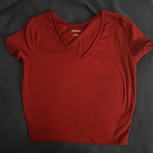 Women shirt size M burgundy color